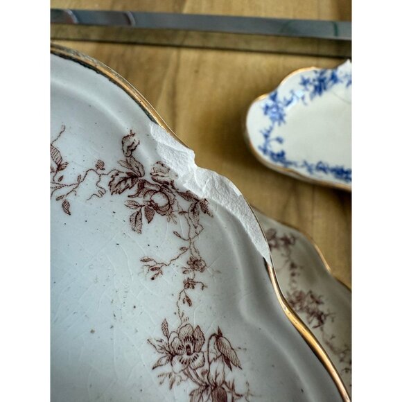 Antique Royal Semi Porcelain England Dishes (Set of 3, As-Is) - Picture 6 of 12